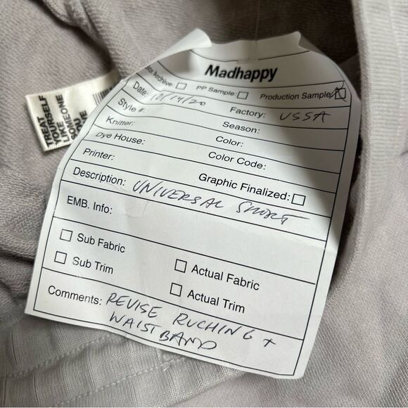 Madhappy Production Sample Unisex Cotton Fleece Shorts Grey Medium NEW - Picture 6 of 6